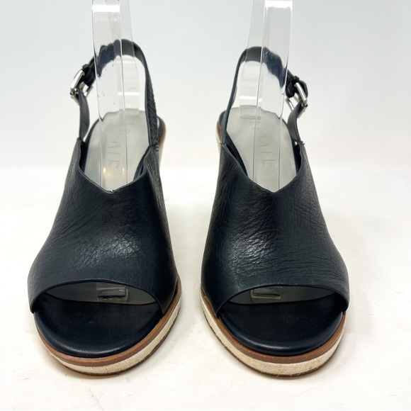 Nordstrom 1. State Genuine Leather Genna Wedge Sandal Peep Toe Sling Back Sz 8.5 - Picture 4 of 8